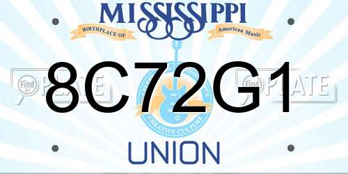 8C72G1 Mississippi License Plate