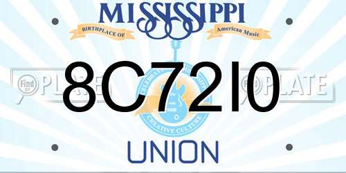 8C72I0 Mississippi License Plate
