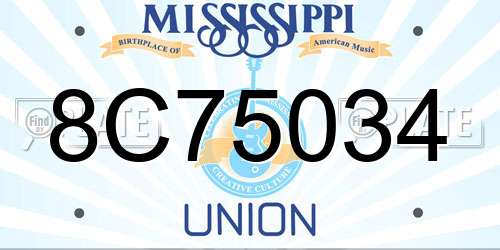 8C75034 Mississippi License Plate