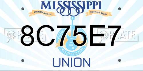 8C75E7 Mississippi License Plate