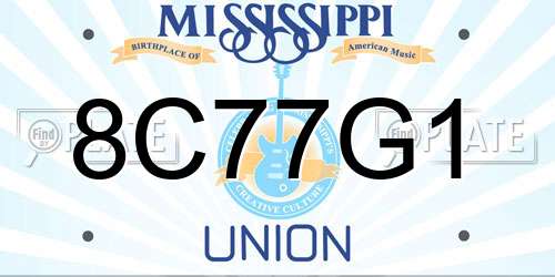 8C77G1 Mississippi License Plate