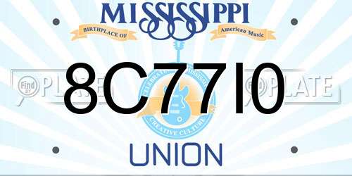 8C77I0 Mississippi License Plate