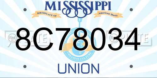 8C78034 Mississippi License Plate