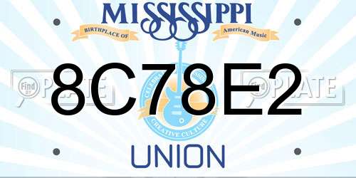 8C78E2 Mississippi License Plate