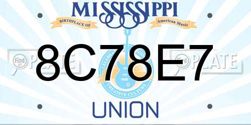 8C78E7 Mississippi License Plate
