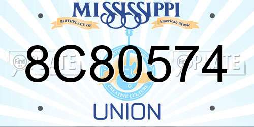 8C80574 Mississippi License Plate