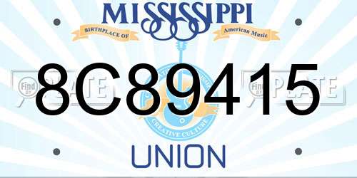 8C89415 Mississippi License Plate