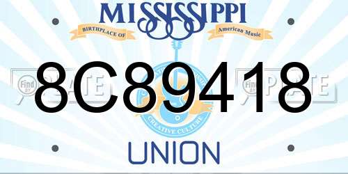 8C89418 Mississippi License Plate