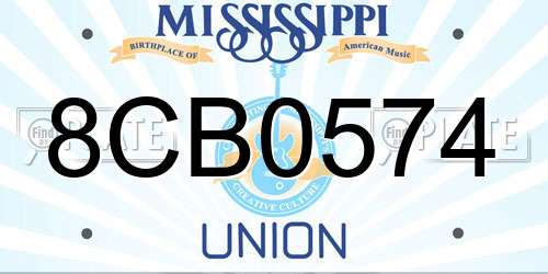8CB0574 Mississippi License Plate