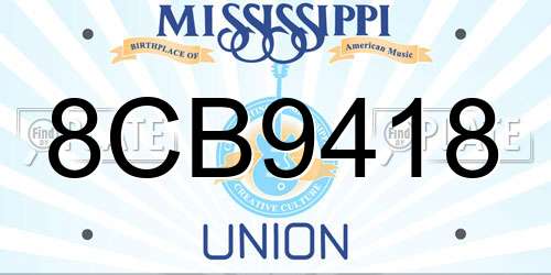 8CB9418 Mississippi License Plate