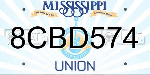 8CBD574 Mississippi License Plate