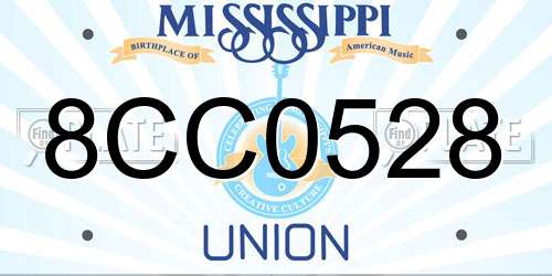 8CC0528 Mississippi License Plate