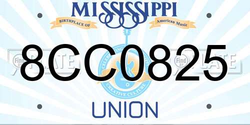 8CC0825 Mississippi License Plate