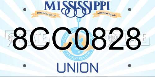 8CC0828 Mississippi License Plate