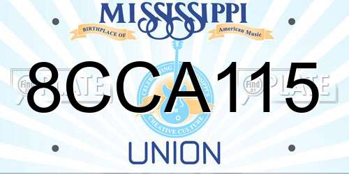 8CCA115 Mississippi License Plate