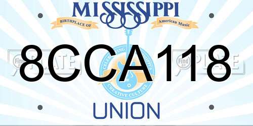 8CCA118 Mississippi License Plate