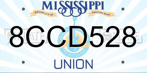 8CCD528 Mississippi License Plate