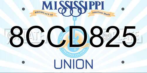 8CCD825 Mississippi License Plate