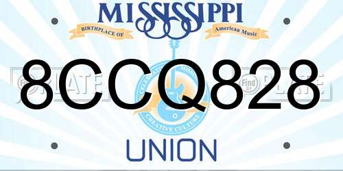8CCQ828 Mississippi License Plate