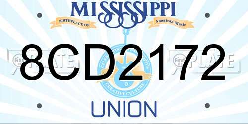 8CD2172 Mississippi License Plate