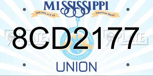 8CD2177 Mississippi License Plate