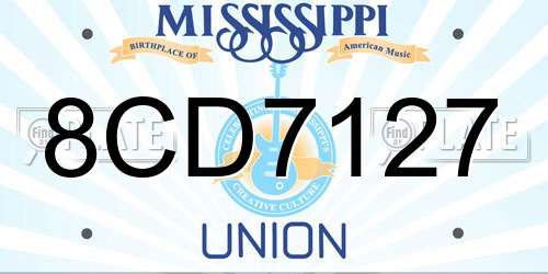 8CD7127 Mississippi License Plate