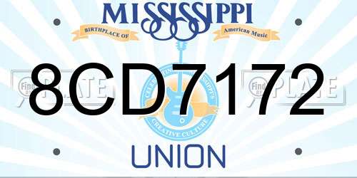 8CD7172 Mississippi License Plate