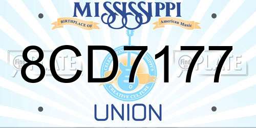 8CD7177 Mississippi License Plate