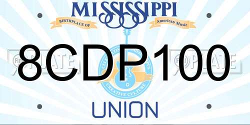 8CDP100 Mississippi License Plate