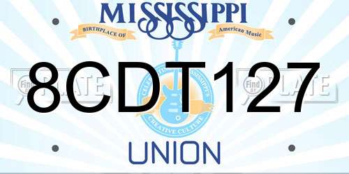 8CDT127 Mississippi License Plate