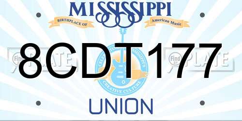 8CDT177 Mississippi License Plate