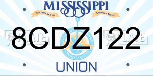 8CDZ122 Mississippi License Plate