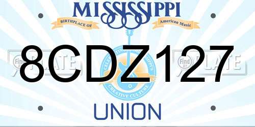 8CDZ127 Mississippi License Plate