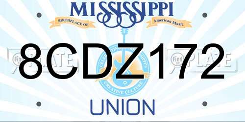 8CDZ172 Mississippi License Plate