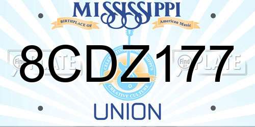8CDZ177 Mississippi License Plate