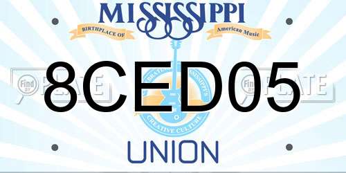 8CED05 Mississippi License Plate