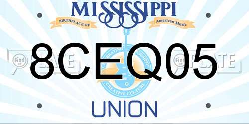 8CEQ05 Mississippi License Plate