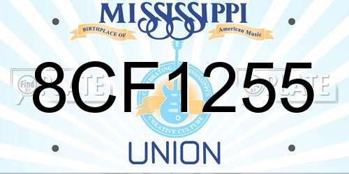8CF1255 Mississippi License Plate