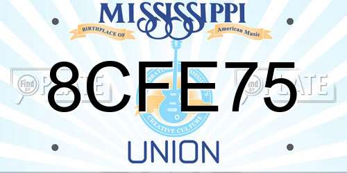 8CFE75 Mississippi License Plate