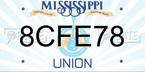 8CFE78 Mississippi License Plate