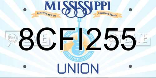 8CFI255 Mississippi License Plate
