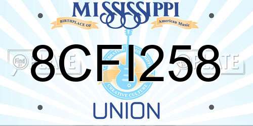 8CFI258 Mississippi License Plate
