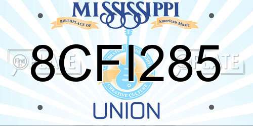 8CFI285 Mississippi License Plate