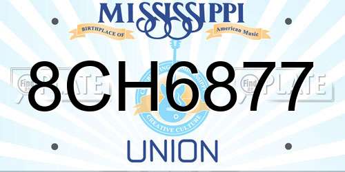 8CH6877 Mississippi License Plate