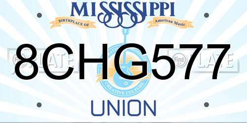 8CHG577 Mississippi License Plate