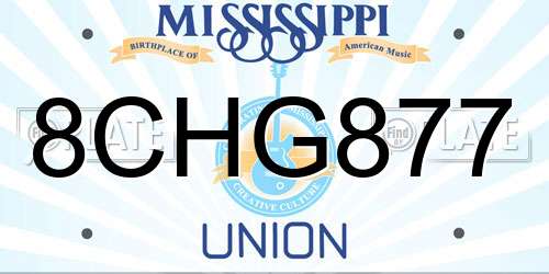 8CHG877 Mississippi License Plate