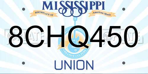 8CHQ450 Mississippi License Plate