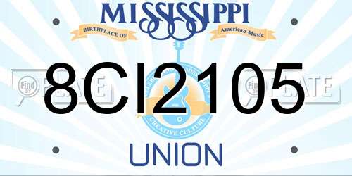 8CI2105 Mississippi License Plate