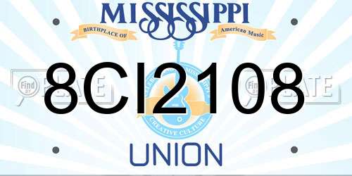 8CI2108 Mississippi License Plate