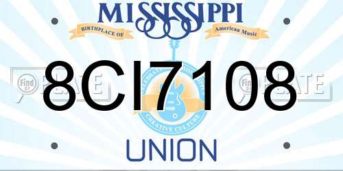 8CI7108 Mississippi License Plate